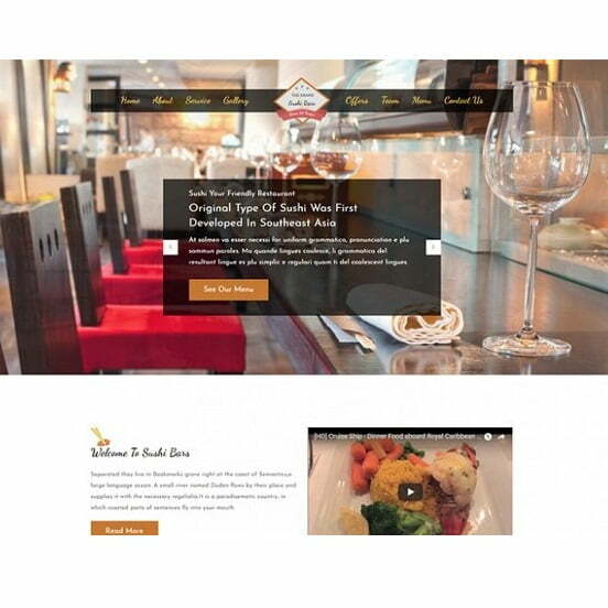 Sushi Bar - HTML Template